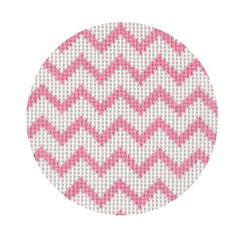 Bright Disk Letter - Pink & White Zig Zag with Hot Pink Letter