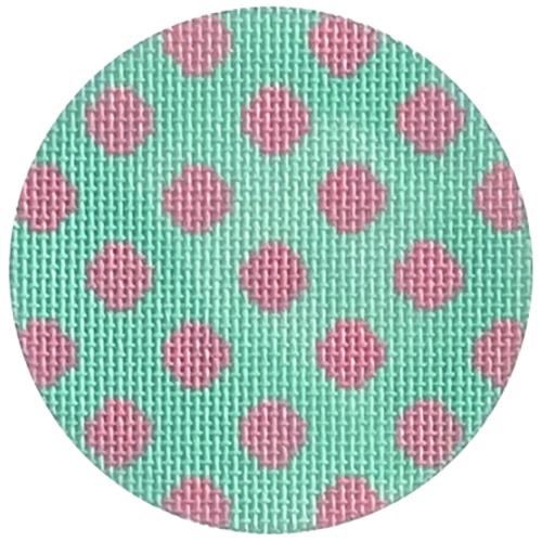 Bright Disk Letter - Turquoise with Bright Pink Polka Dots