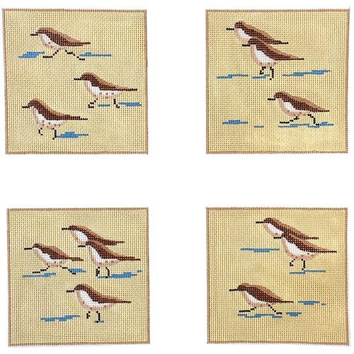 Coasters Set - Sandpipers on Beach