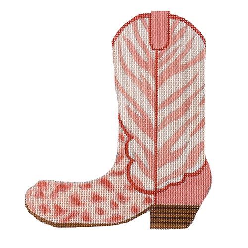Cowgirl Boot - Coral Cheetah & Zebra (pointing left)