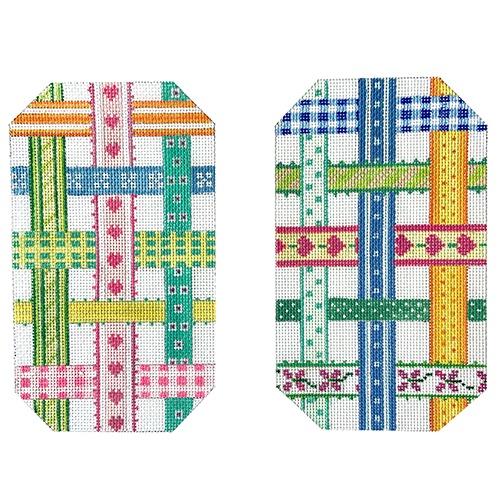 Glasses Case - Woven Ribbon - White Multi - Full Size