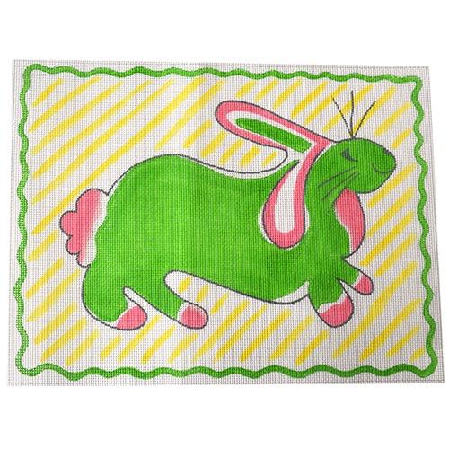 Green Bunny with Yellow Stripes