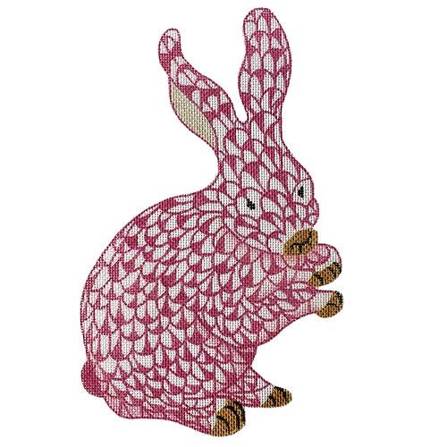 Fishnet Bunny Standing - Pink and Gold