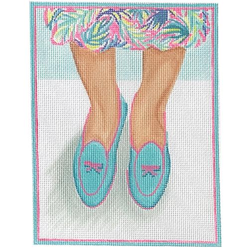 Here's Looking at Shoe - Belgian Loafers w/ Lilly Dress - Turquoise & Hot Pink