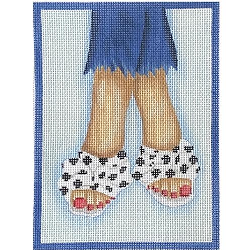 Here's Looking at Shoe - Polka Dot Open Toe Slides with Bows - White and Black
