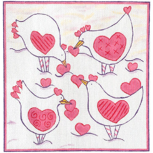 Jilly Walsh Sunrise Snow Birds with Valentines