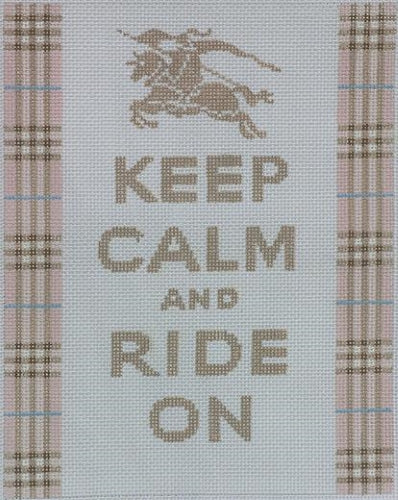 Keep Calm and Ride On - Tan Plaid