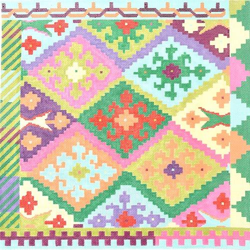 Kilim Square w/ Stepped Diamonds - Circus Palette