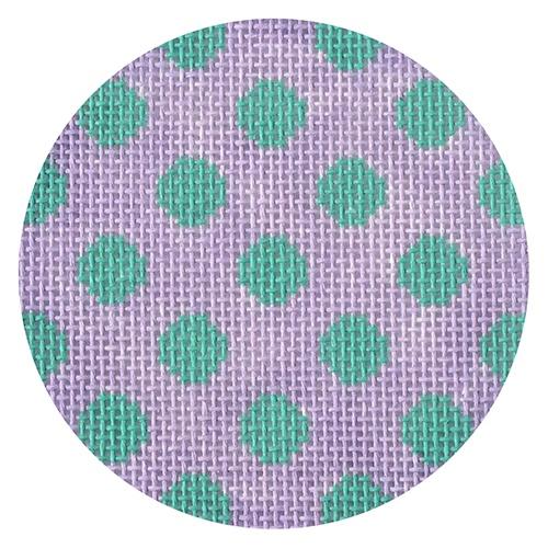 Lavender/Teal Polka Dot Round