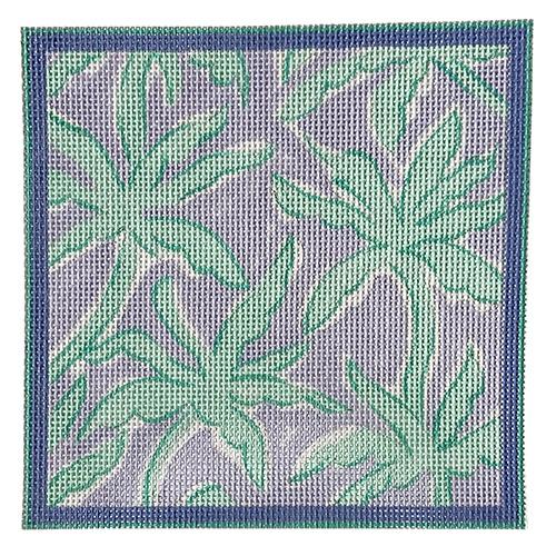 Lilly Letter 5x5 - Palms, Periwinkle w/Turquoise