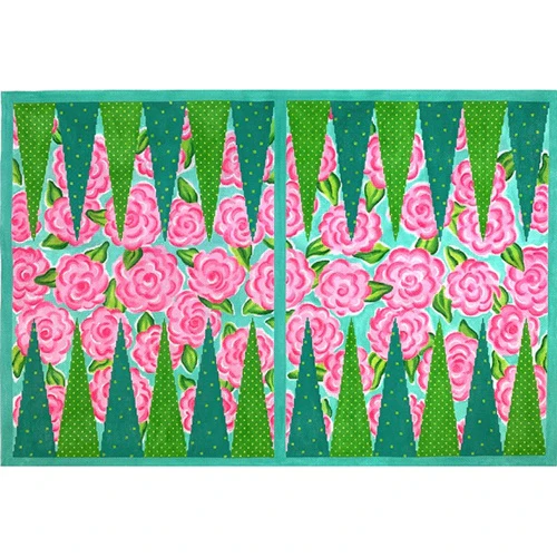 Backgammon Board - Lilly Inspired Roses on 18