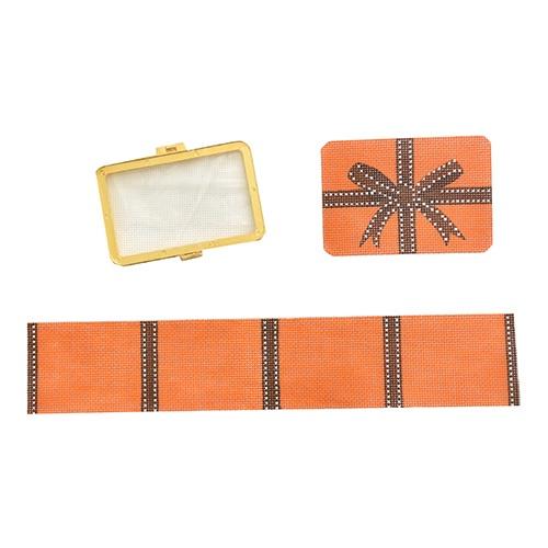 Limoges Box - Medium Rectangle Orange & Brown with Hardware