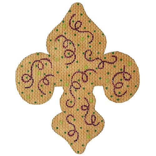 Mardi Gras - Gold with Purple Swirls