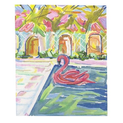 Maren Devine Flamingo Floatie in Pool