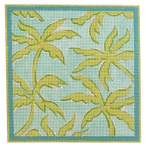 Lilly Letter 5x5 - Palms, Turquoise w/Greens