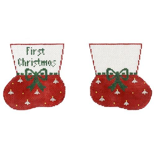 1st Xmas Red Baby Booties