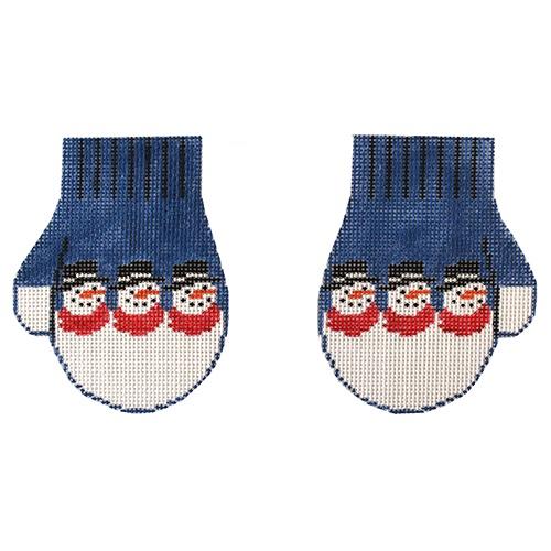 Blue Snowman Mittens