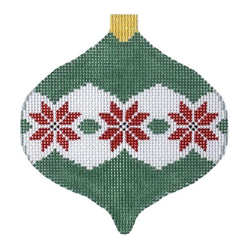 Poinsettia/Xmas Green Bauble