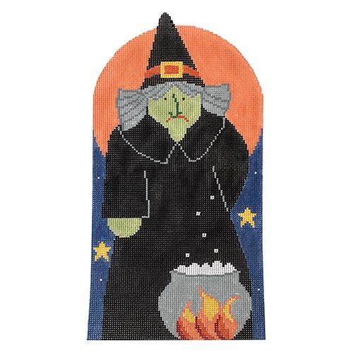 Witch with Jack-o-Lantern Button w/ Stitch Guide