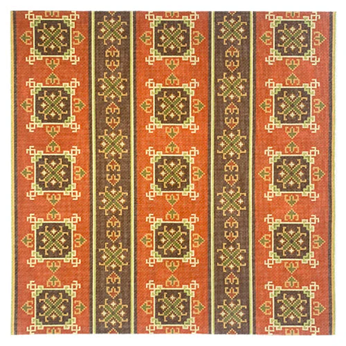 Kazak Stripe in Burnt Orange & Brown