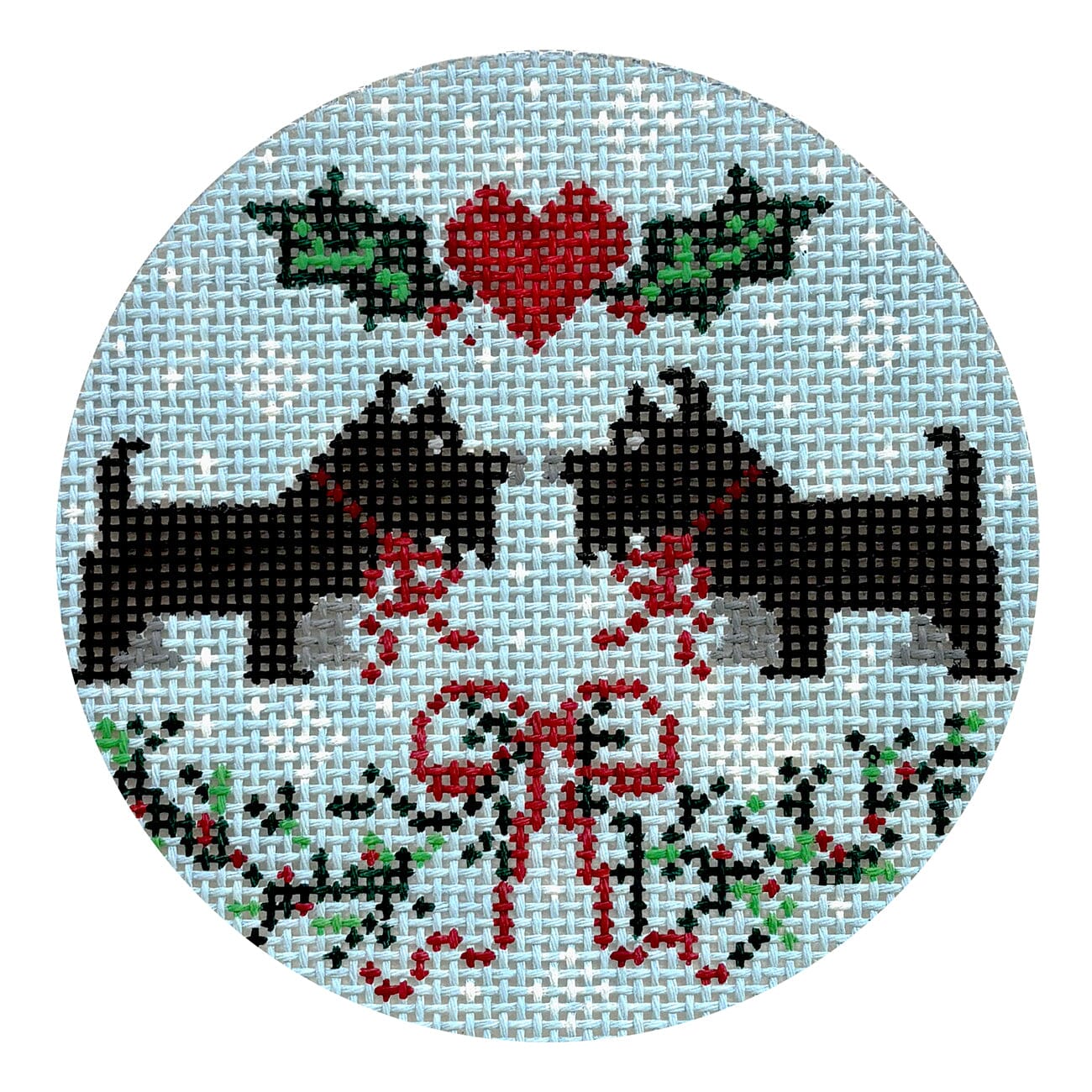 Black Scottie Christmas Round