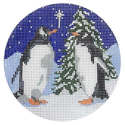 Penguins with Christmas Tree
