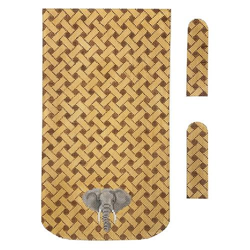 Elephant on Woven Background Trifold Purse