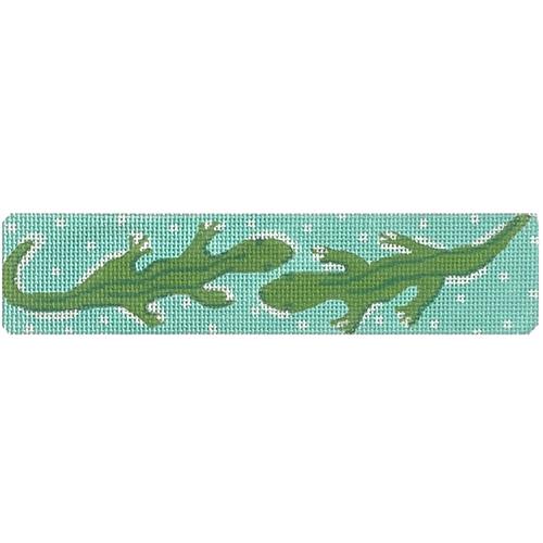 Cuff - Lilly Inspired Alligators and Polka Dots - Caribbean Aqua and Greens