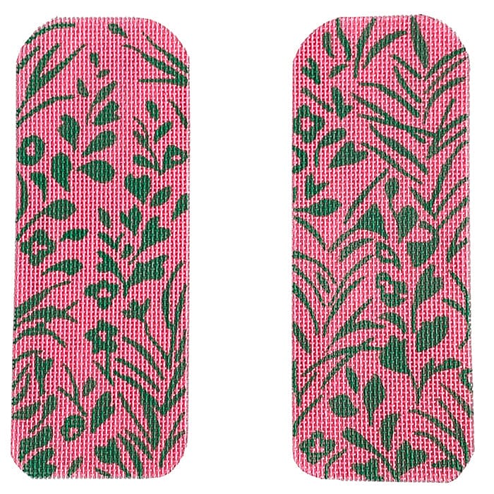 Hawaiian Floral Eyeglass Case - Greens on Pink Half Size