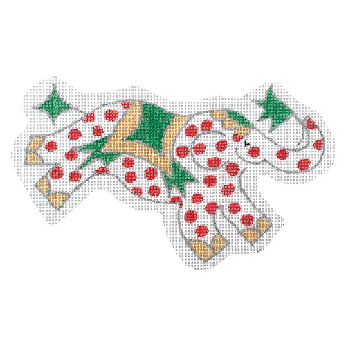 Mini Elephant - Red Polka Dots w/ Green, Silver, Gold