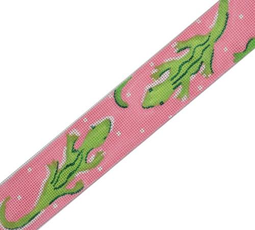 Green Lizards on Pink Belt