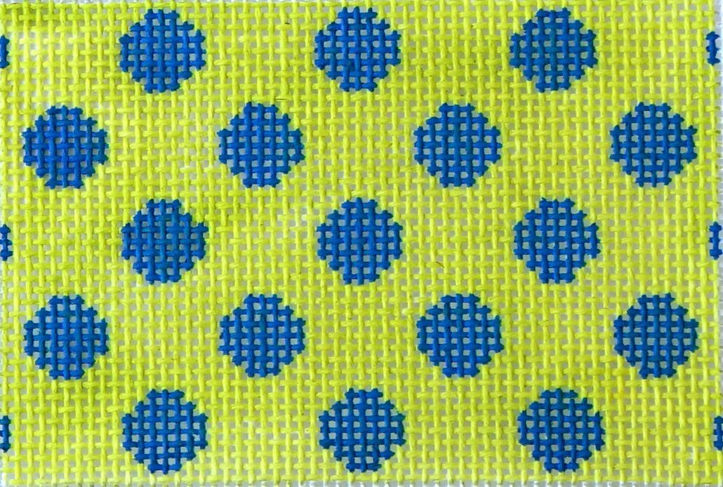 Polka Dots - Cobalt on Lime