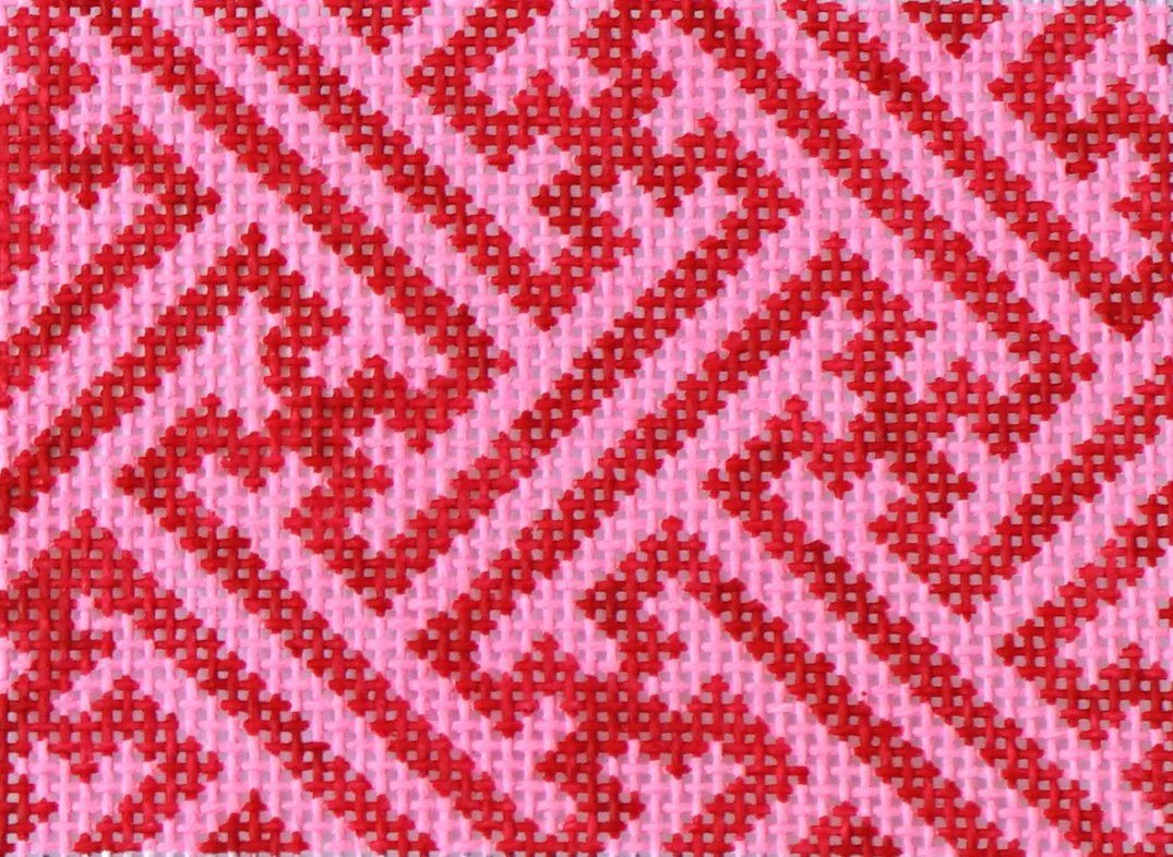 Chinoiserie Lattice Insert - Red & Pink