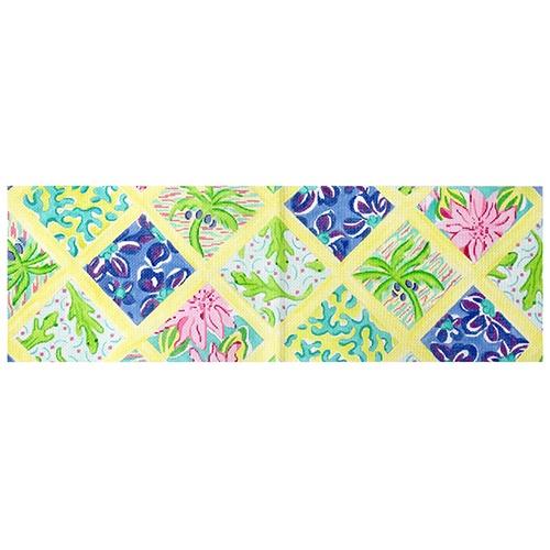 Long Rectangle - Lilly Inspired Lattice Patchwork - Turquoise