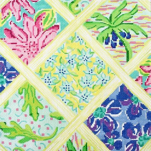 Lilly Lattice Patchwork Medium Square - Turquoise