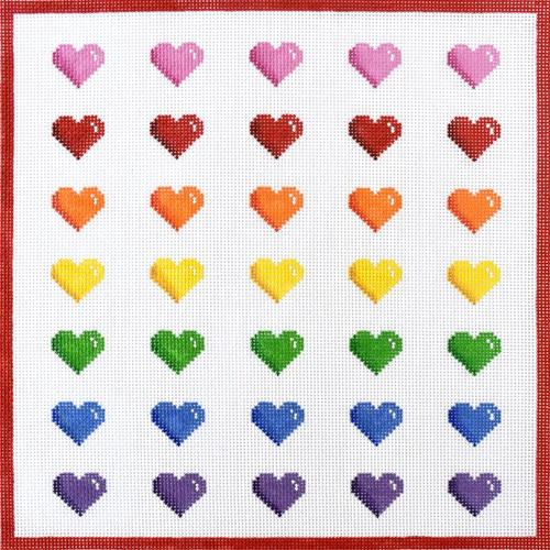 Rainbow Row of Hearts