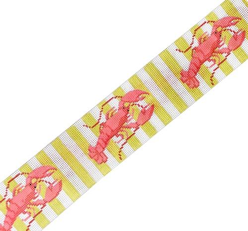 Lobster on Lime Cabana Stripes Wide Belt