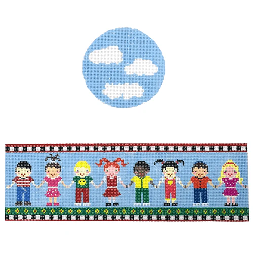 Kids Hold Hands hinged box with hardware