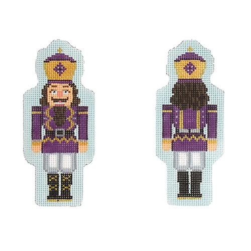 Double-Sided Nutcracker Ornament - Purple