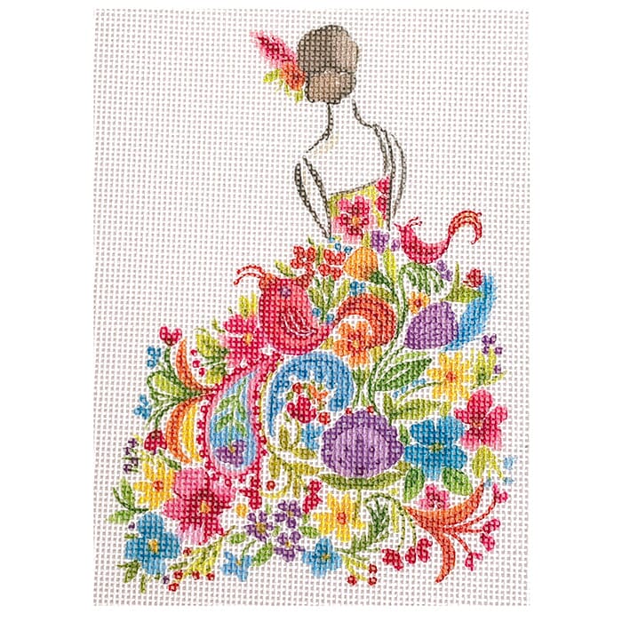 Lady with Pink Flowers