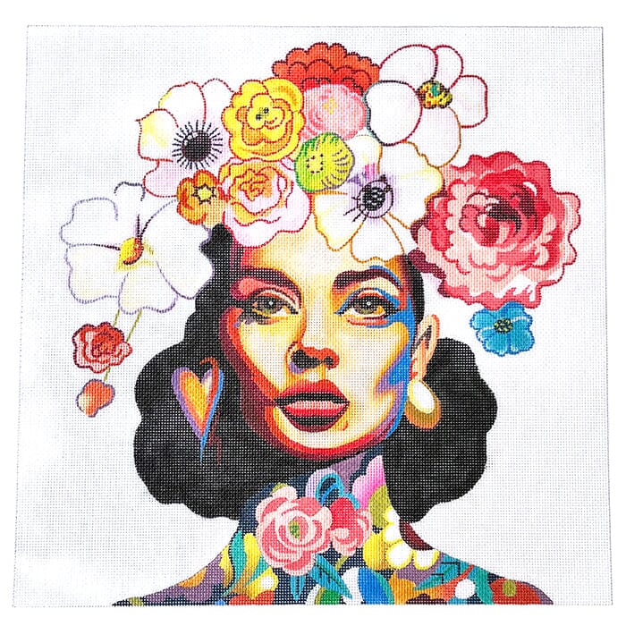 Large Queen with Floral Crown Canvas