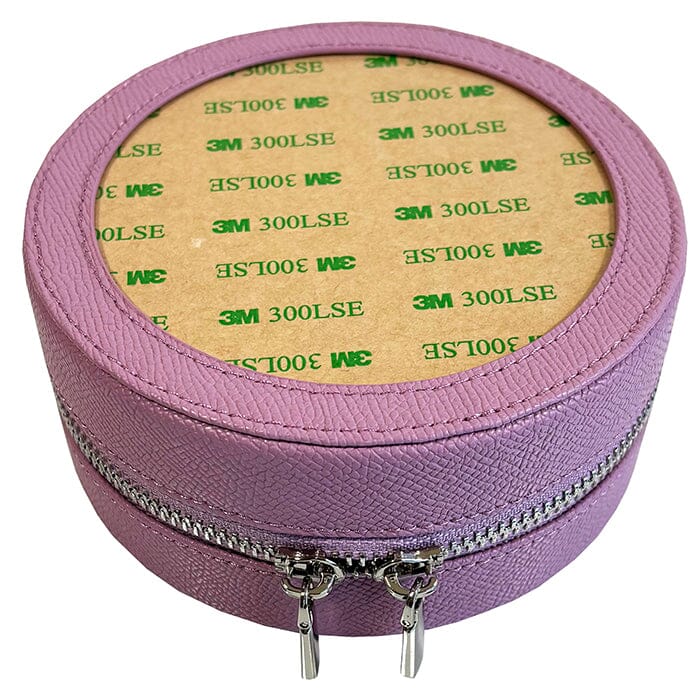 Leather 5" Round Jewelry Box - Lilac - Image 2