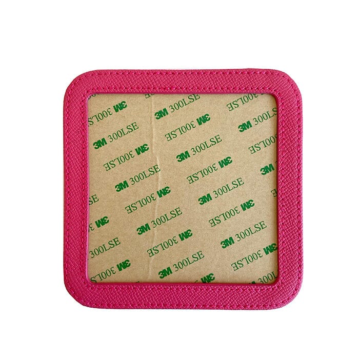Leather 5" Square Jewelry Box - Hot Pink - Image 2