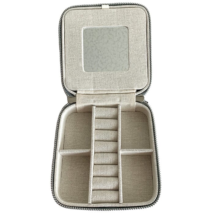 Leather 5" Square Jewelry Box - Ice Blue - Image 3