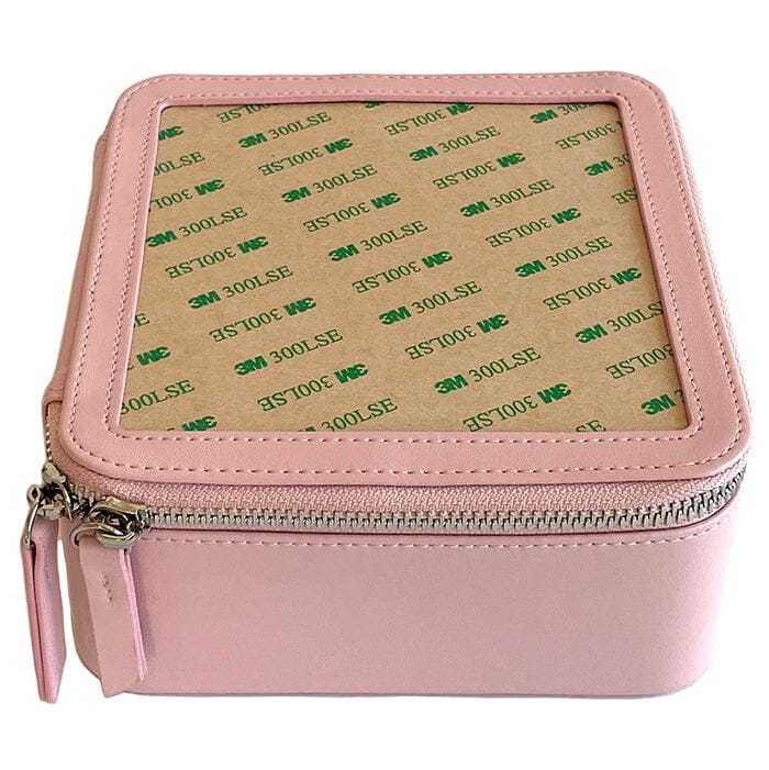 Leather 6" Square Jewelry Box - Pink - Image 2