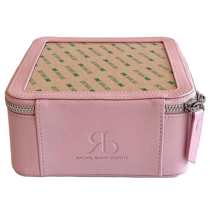 Leather 6" Square Jewelry Box - Pink - Image 3