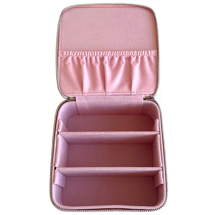 Leather 6" Square Jewelry Box - Pink - Image 4