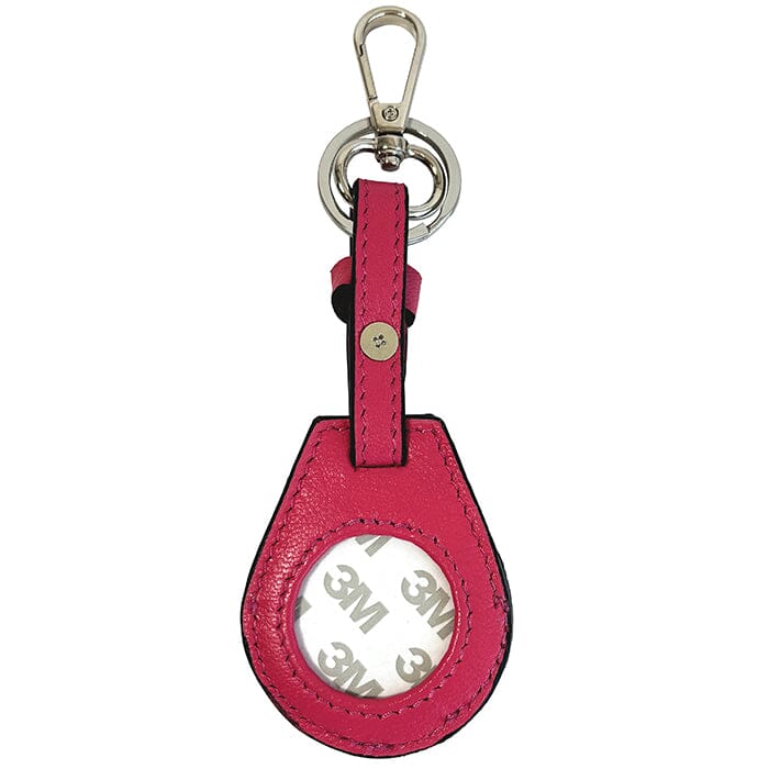 Leather Air Tag Key Fob - Hot Pink - Image 2