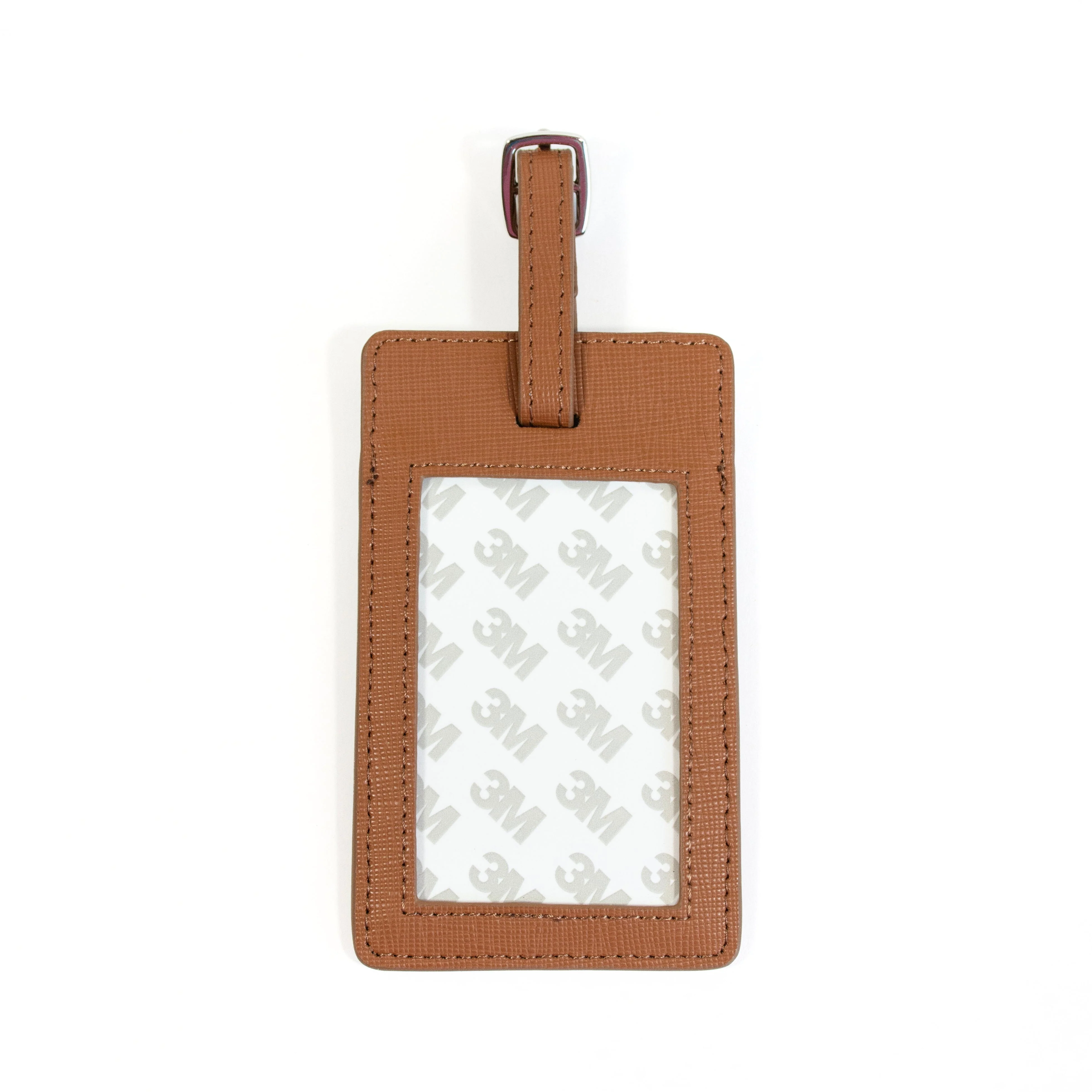 Saffiano Leather Bag Tag - Brown - Image 2