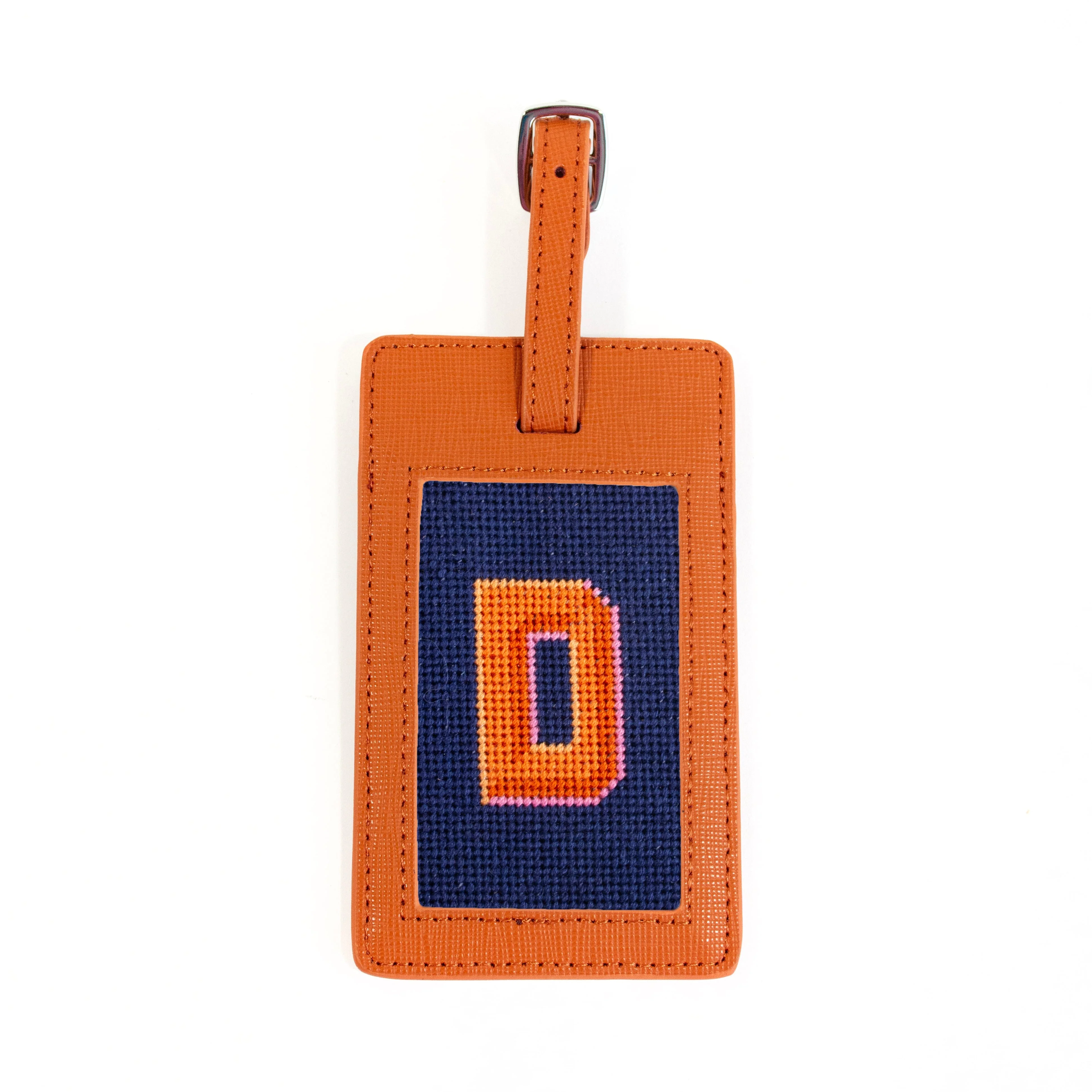 Saffiano Leather Bag Tag - Orange
